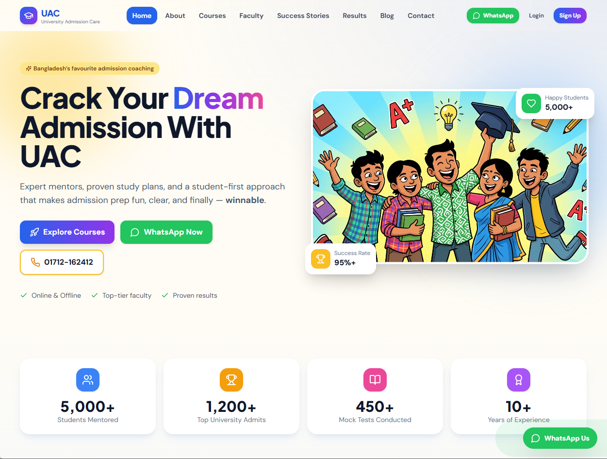 UAC Bangladesh website screenshot